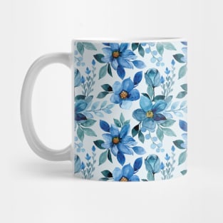 Blue Watercolor Flowers - Serene Blooms Mug